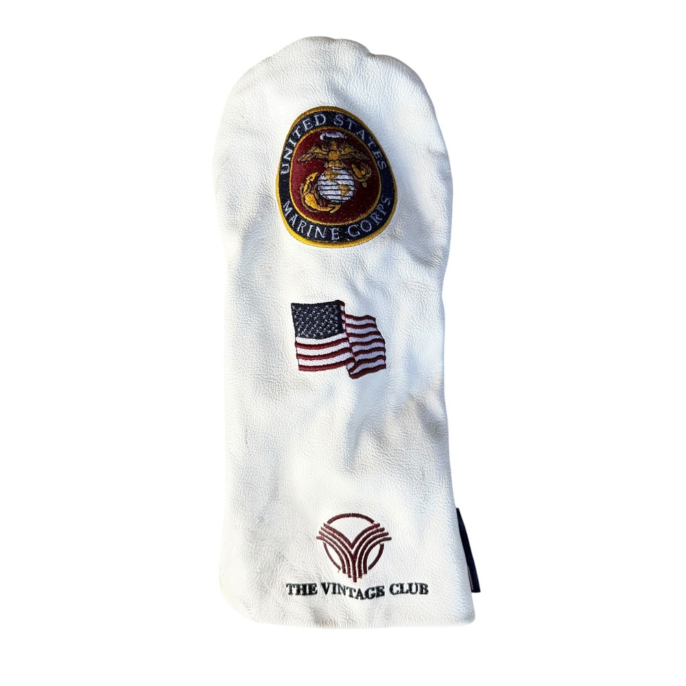 Stitch Golf US Marine Corps USMC Leather Headcover The Vintage Club White USA